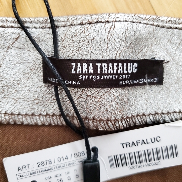 Zara metallic silver wrap mini skirt - Picture 5 of 6